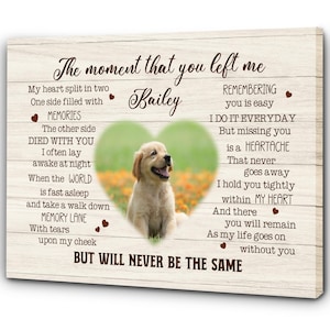 Custom Pet Memorial Canvas With Photo, Personalized Rainbow Bridge Tribute For Dog Or Cat Loss, Memorial Gift, Custom Gift, Custom Canvas