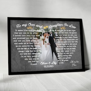 Personalized Wedding Gift For Son And Daughter In Law, Wedding Card, Gift For Son On Wedding Day, Bridal Shower Gift For Bride