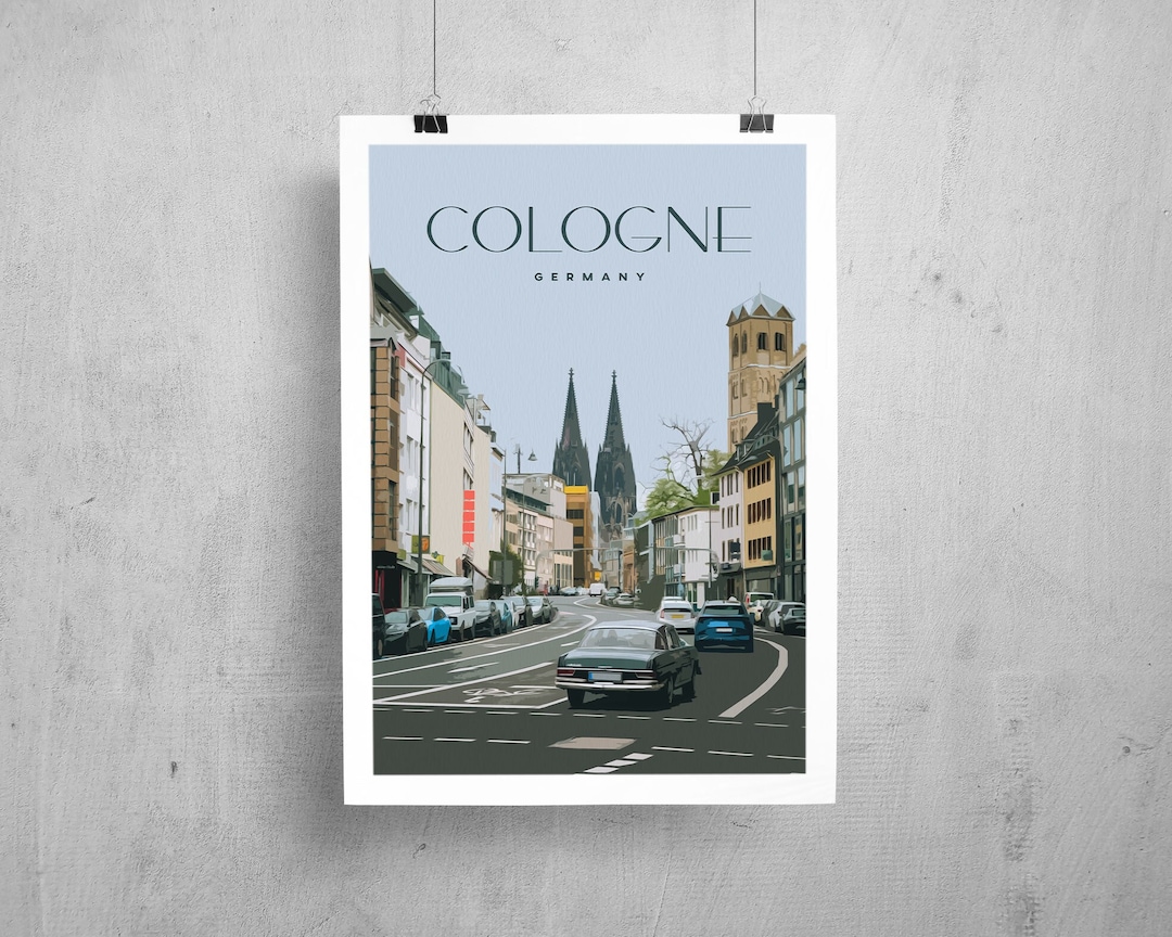Cologne Poster Artwork Vintage Cologne Cologne Cathedral Gift - Etsy