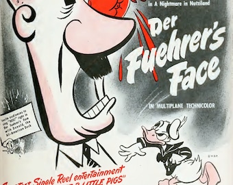 1941 WW2 USA Amerika Disney Donald Duck Karikatur Comic lustige alte Vintage Kriegs Postkarte #3001