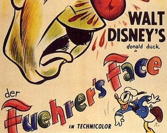 1941 WW2 USA Amerika Disney Donald Duck Karikatur Comic lustige alte Vintage Kriegsmundschutz Postkarte #10001