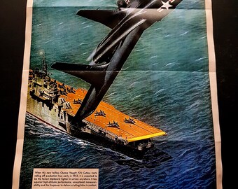 1944年 航空母艦 断面図 ポスタープリント 第二次世界大戦 海軍 軍事