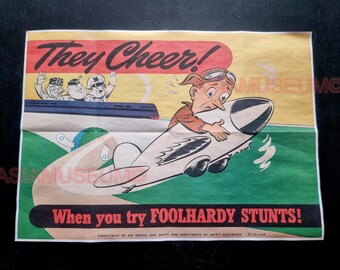 1943年 第二次世界大戦 アメリカ 航空交通管制 歓声 スタント パイロット ゴーグル 航空機 愛国心 勝利 陸軍 兵士 プロパガンダ 戦争ポスター