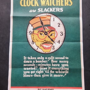 1943 WW2 USA America Attack Tokyo Japan Wall Clock Tojo Hirohito Caricature Funny Battle War Old Vintage WWii Propaganda Poster #443