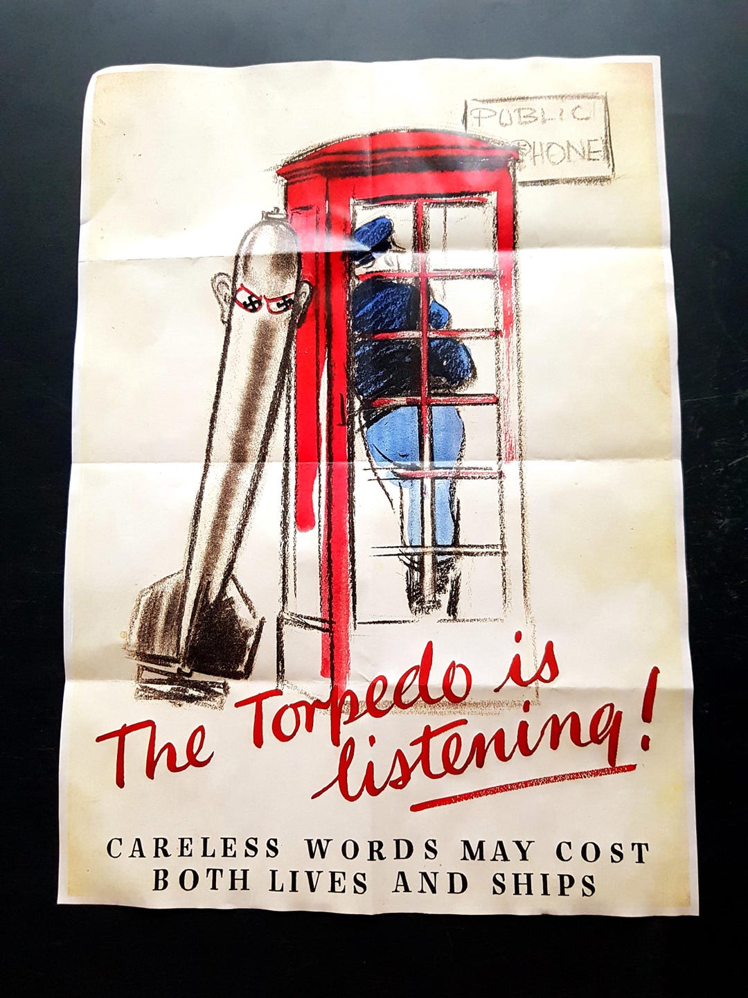 1943 WW2 USA America Britain Spy Torpedo Careless Talk Cost Lives Army ...