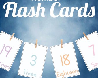 Minimalist Number Flash Cards 0–20, Montessori, Preschool, Math ...