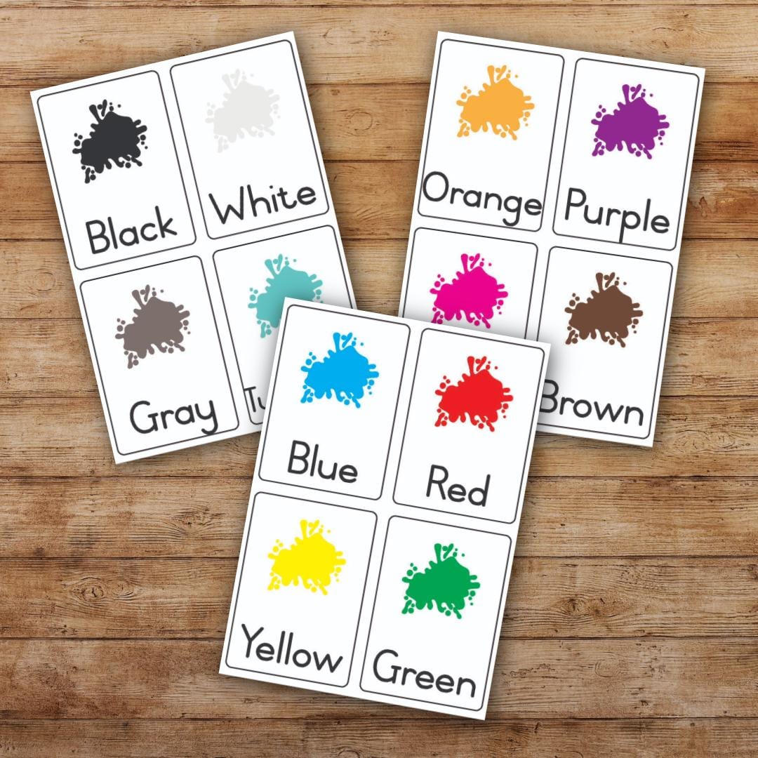 Printable Color Flash Cards for Kids, Early Learning Toddler Activity ...