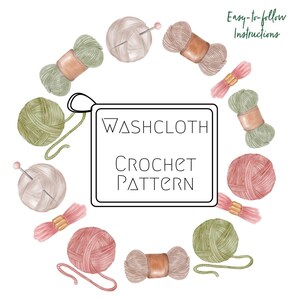Easy Cotton Washcloth Crochet Pattern PDF – Quick & Practical DIY Gift | Dishcloth Pattern for Kitchen or Bath | Instant Download