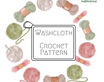 Easy Cotton Washcloth Crochet Pattern PDF – Quick & Practical DIY Gift | Dishcloth Pattern for Kitchen or Bath | Instant Download