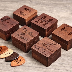 Médiator Guitare Personnalisé En Bois - Gravure Texte/logo - Cadeau Pour Guitariste (noyer, érable, Olivier)