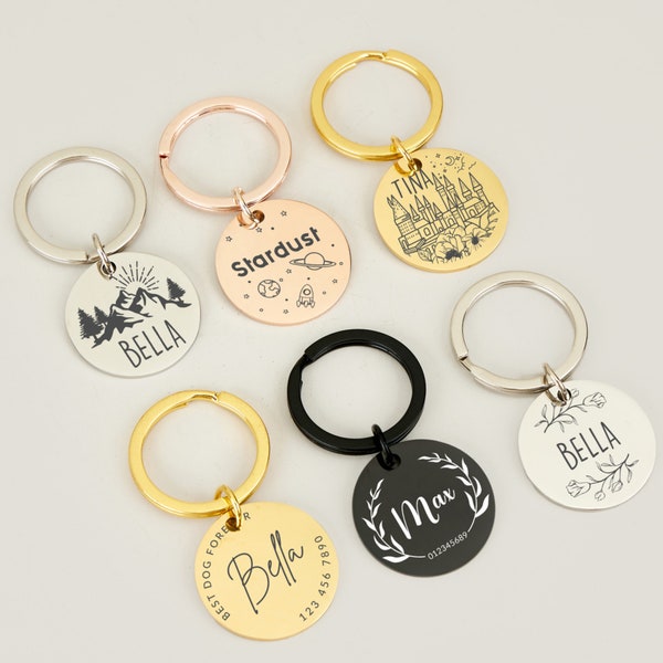 Personalized Dog Tag with Name, Engraved Pets ID Tag for Dogs and Cats, Dog Collar Tag Charm with Name Engraving, Free Shipping