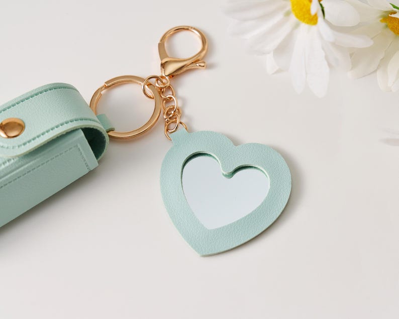 Engraved Lipstick Keychain, Custom PU Leather Lip Balm Holder with Mirror, Thank You Gifts, Teacher Gift, Bridemaid gift image 9