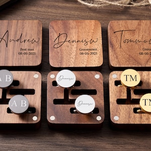 Personalized Groomsmen Cufflinks and Tie Clip Set – Custom Cufflinks for Men, Best Man Gift, Groomsman Proposal, Wedding Party Gifts