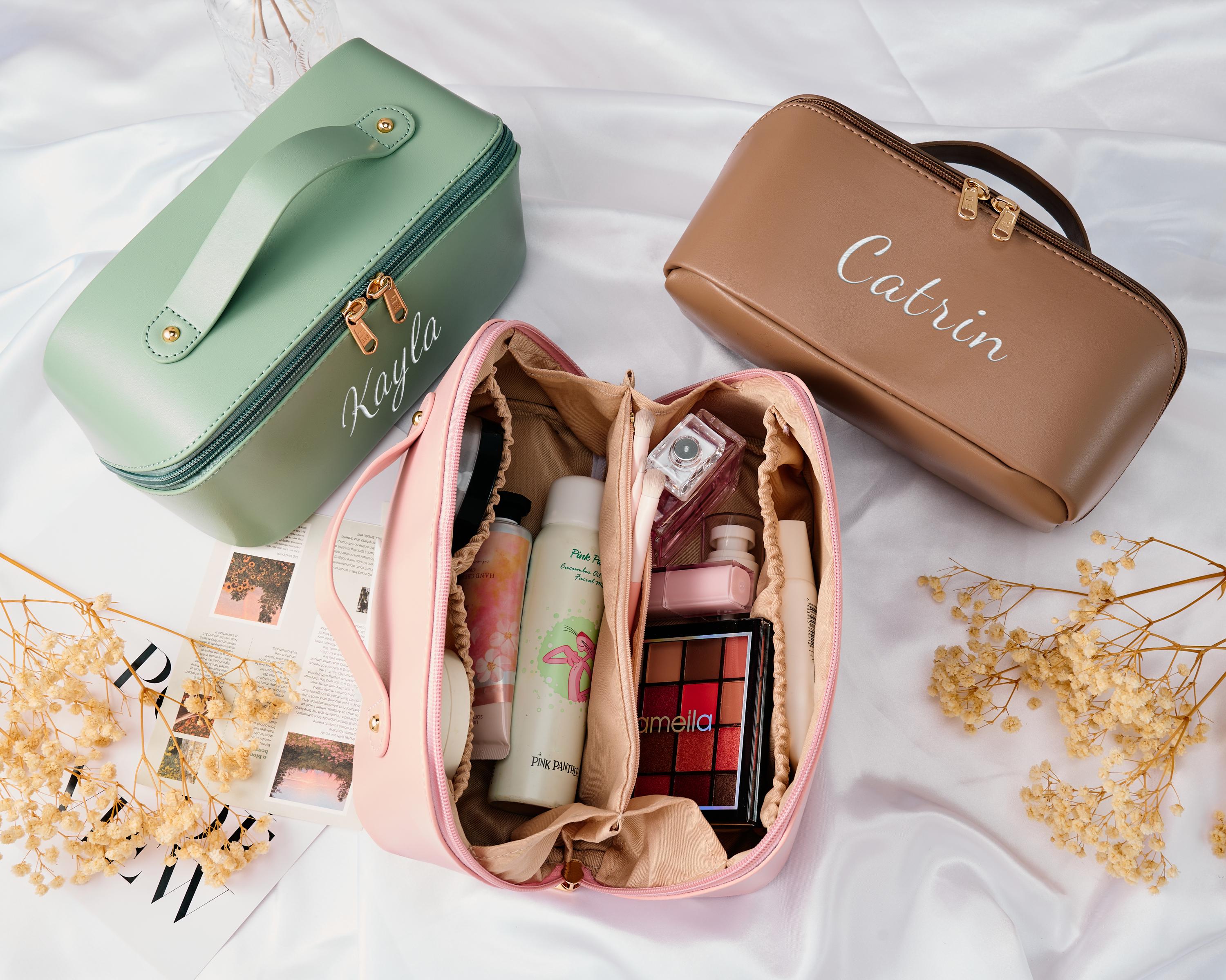 Borsa Cosmetica Da Viaggio - Grande Capacità, PU, Doppia Borsa Con Pennelli - Foto 13