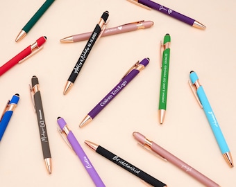 Personalized Wedding Favor Pens, Custom Engraved Bridal Party Keepsakes