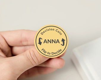 Who Turn Flip To Decide Coin With Name,Personalised Decision Maker Coin,Custom Engraved Gold Coin,Couples Flip Coin,Gift For Her