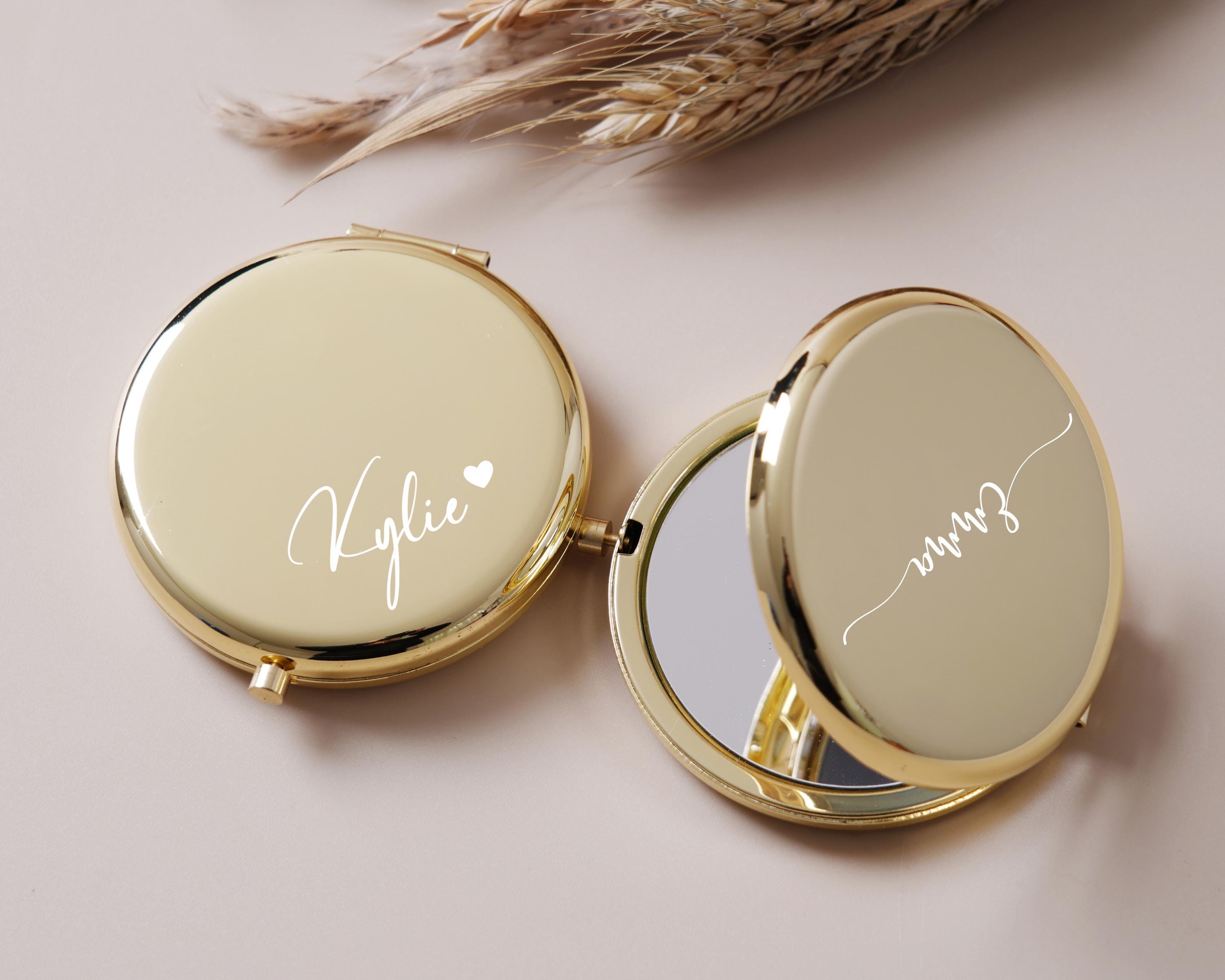 Personalized Compact Mirror, Bridesmaid Gifts, Engraved Pocket Mirror for Her, Custom Wedding Favors, Bridesmaid Thank You Gifts