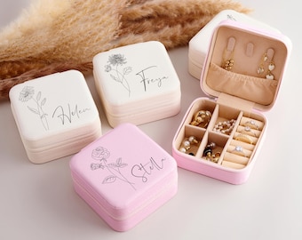 Custom Travel Jewelry Box, Compact Earring Organizer for Bridesmaids, Gift for Sister or Friend, Perfect for Special Occasions