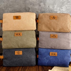 Trousse de toilette personnalisée en toile pour homme, trousse de toilette personnalisée pour lui, cadeau garçons d'honneur, cadeau homme d'honneur, cadeau fête des pères, cadeaux de célibataire pour lui