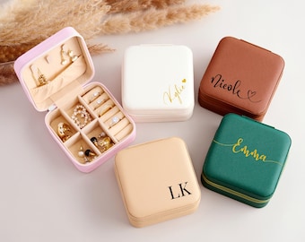 Personalized Jewelry Box for Travel, Small Square Earring Holder, Bridesmaid Gift Idea, Customizable to Match Your Style and Needs