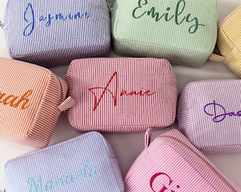 Brautjungfer Geschenke Personalisierter Kulturbeutel - Monogramm Reise-Make-up-Organizer, individuelle Kosmetiktasche für Hochzeit oder täglichen Gebrauch