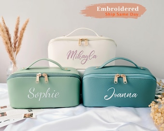 Neceser grande serigrafiado neceser de lona neceser de maquillaje impreso a mano neceser para mujer neceser de maquillaje estampado a cuadros Etsy Espana