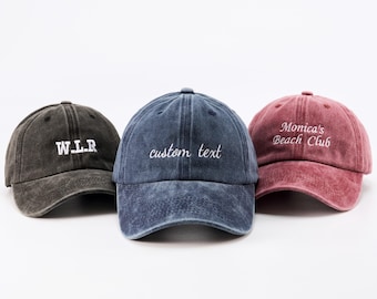 Custom Embroidered Hat, Personalized Text Baseball Cap, Custom Logo Trucker Hat, Vintage Dad Hat, Unisex Adjustable Cap, Fathers Day Gift