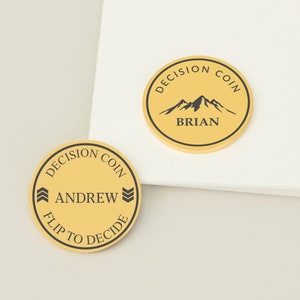 Personalised Decision Maker Coin,Anniversary Gift, Birthday Gift,Custom Engraved Gold Coin,Couple Birthday Gift,Gift For Her,Gift For Him