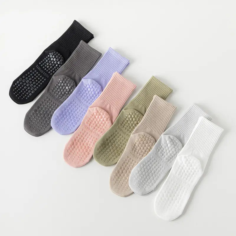 Casual Striped Pilates Socks Women Professional Silicone Anti-slip Yoga  Socks Cotton Breathable Indoor Floor Dance Sports Socks