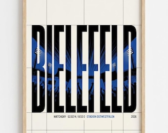 Bielefeld Stadion Poster DIGITAL DOWNLOAD, Fußball Wandkunst, football stadium print, Sofort Download