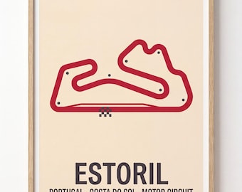 Estoril Rennstrecken Poster DIGITAL DOWNLOAD, Motorsport Wandkunst druckbar, Racing Circuit Print, Sofort Download