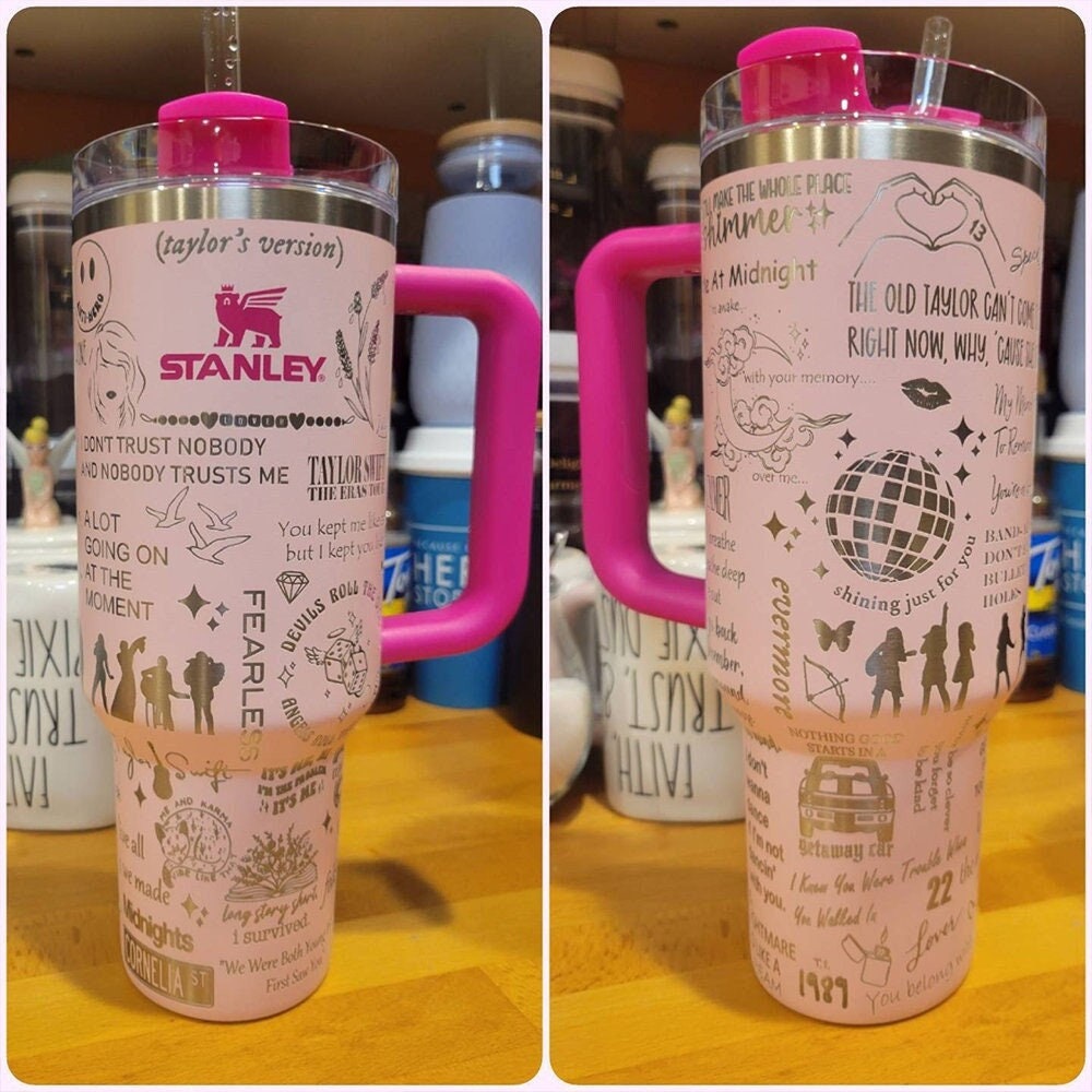 Taylor Swift Stanley Cup 40 Oz Stanley Tumbler With Handle Gift For Swiftie  Red 1989 Lover Folklore Fearless Reputation Taylors Version 2023 The Eras  Tour Travel Cups - Laughinks