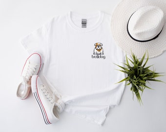 Schattig Bulldog T-shirt, Bulldog Tee, Bulldog, schattig hondenshirt, zachte Unisex Tee