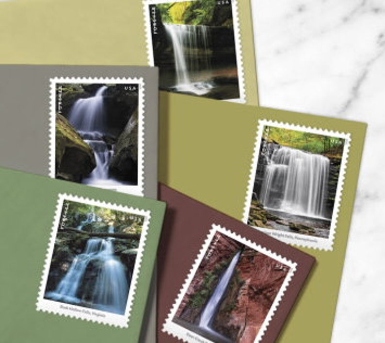 USPS Waterfall Stamps pack of 12 Etsy