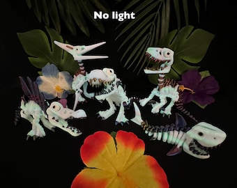 Glow in the dark Skeleton Carnivores,  Pteranodon, Velociraptor, T-Rex, Spinosaurus, Shark
