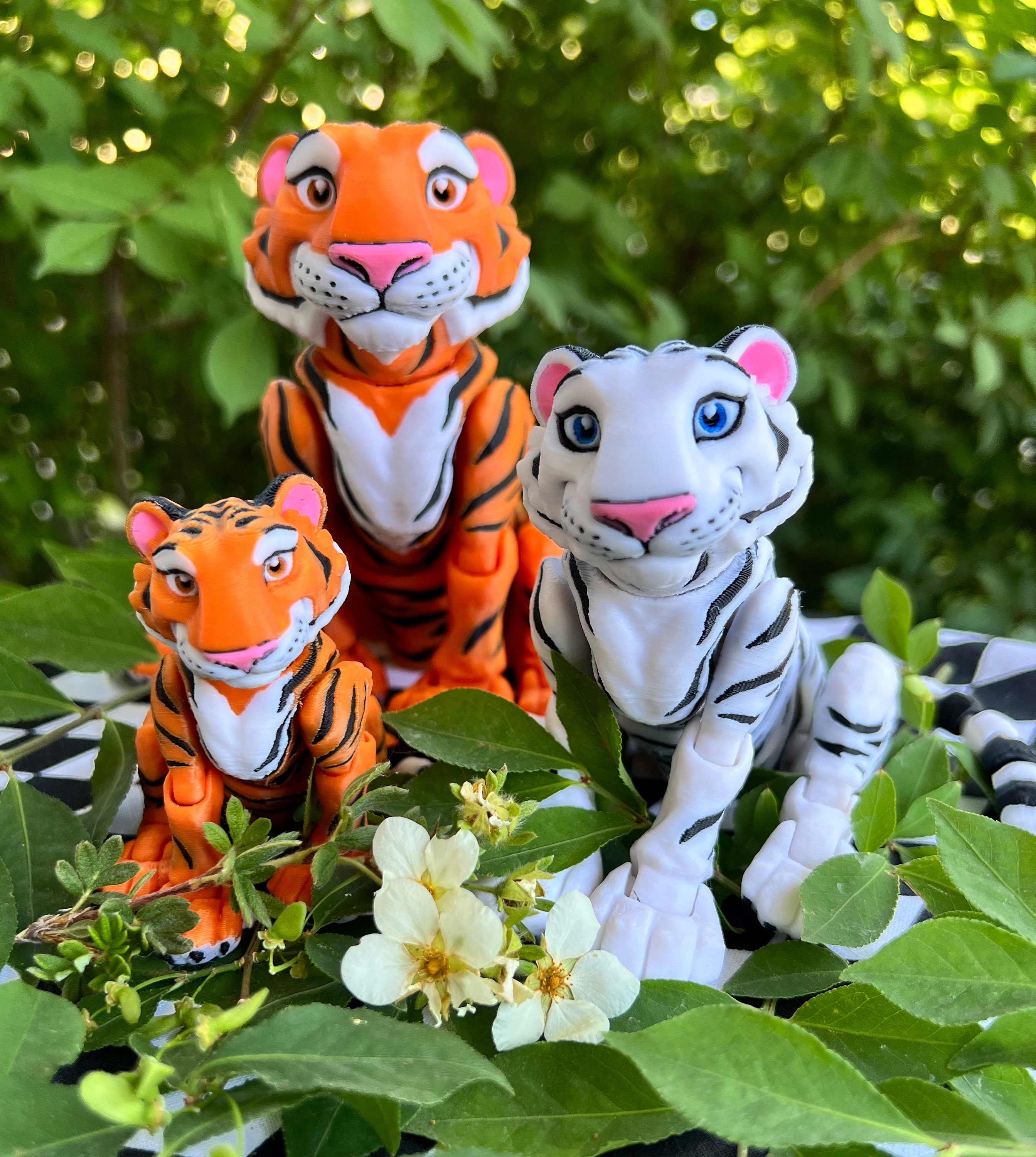 3D Printed Articulated Tiger: Orange or White PLA Fidget Toy - Etsy