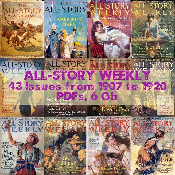 洋書 4 PULP MAGAZINES: 1946, 1949, 1951, 1952 Vintage All-story Weekly Pulp Magazine Collection: 1907-1920