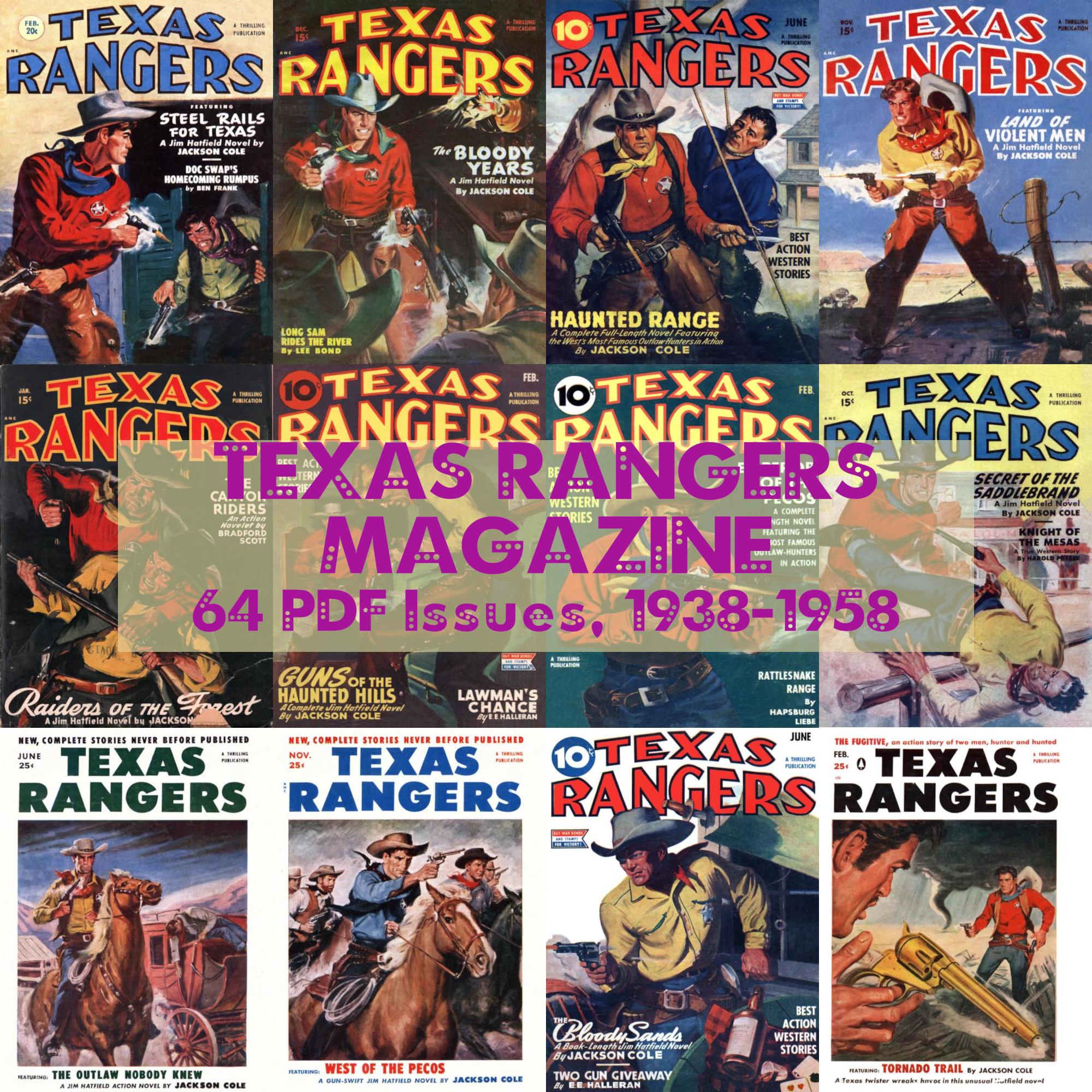 Texas Rangers Magazine, American Wild West Folklore, Vintage Pulp ...