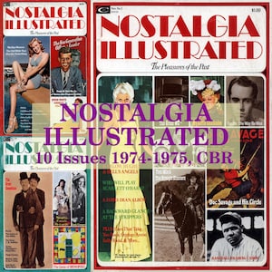 Nostalgia Illustrated, Vintage Magazine, Hollywood Celebrities, Movies, American Culture, 10 Digital Issues Collection 1974-1975