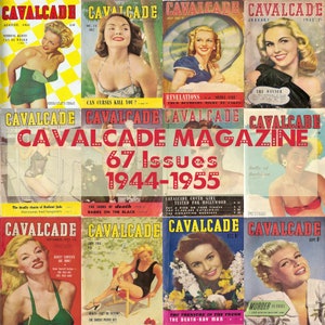 Cavalcade Vintage Magazine Lifestyle Fashion Entertainment Pop Culture 1944-1955 67 Issues Collection
