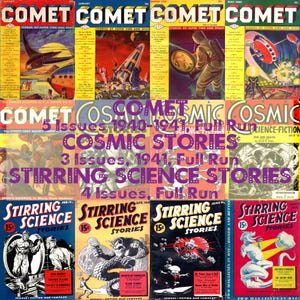 Comet Magazine, Cosmic Stories, Stirring Science Stories, Vintage Rare Science Fiction Magazines, Complete Collections, PDF Magazines
