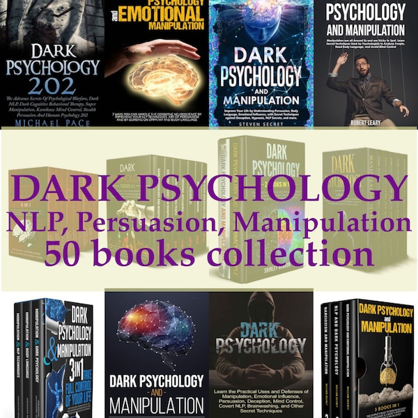 50 Bücher zur dunklen Psychologie, E-Books, Manipulation, Körpersprache, NLP, Überzeugung, Sammlung digitaler Bücher