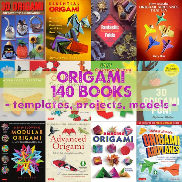 Livres origami, plans, designs, modèles, ornements, 140 livres pliables en papier