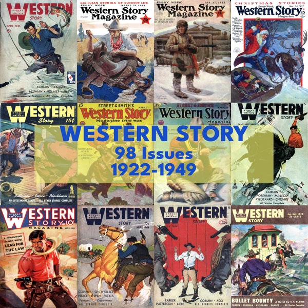 Western Story Magazine, vintage Western Pulp Magazine, années 1920-1940