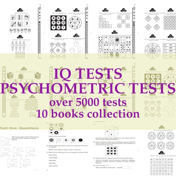 Tests de QI, tests psychométriques, collection d'ebooks de psychologie