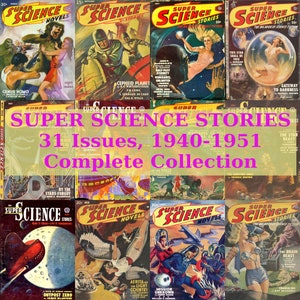 Super Science Stories Vintage Magazine, Science Fiction Anthology Magazine 1940-1951