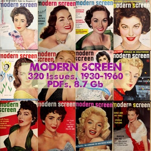 Modern Screen Magazine, American Cinema, Hollywood Celebrities, Film Stars, Vintage Magazine, 320 Digital Issues