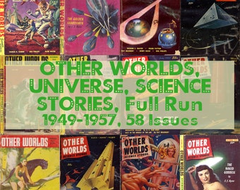 Other Worlds, Science Stories, Universe, Science Fiction Magazines, Vintage 1949-1957, Digital Downloadable Collection