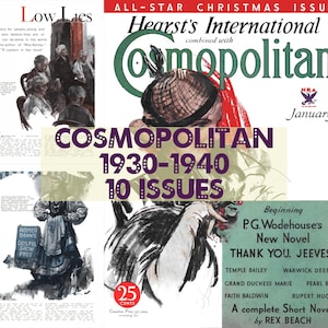 10 Cosmopolitan Magazine Vintage from 1930-1940 Digital Magazine Collection