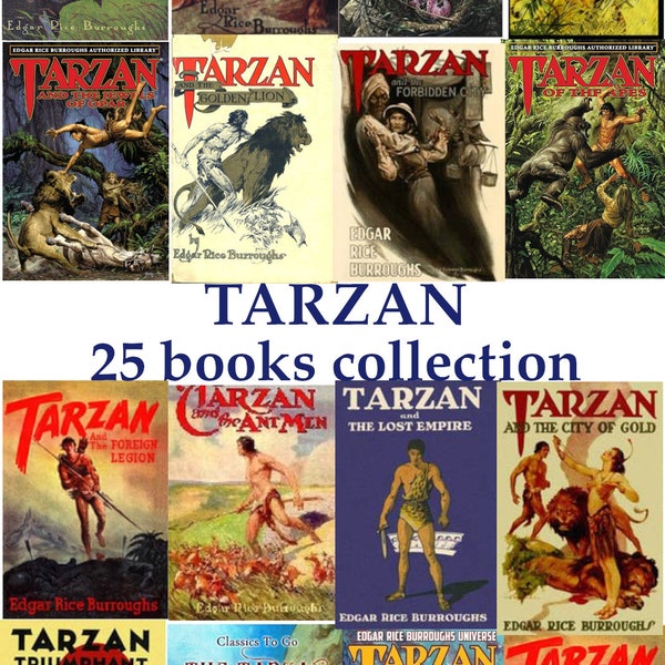 25 Tarzan Books by Edgar Rice Burroughs, Tarzan E-Books Pack PDF, MOBI, EPUB